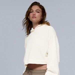ALO Bae Cropped Hoodie Ivory